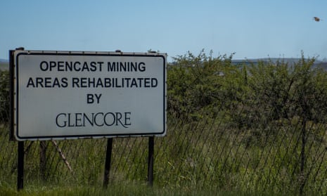 The entrance sign outside Glencore’s Tweefontein mining operation in Mpumalanga, South Africa